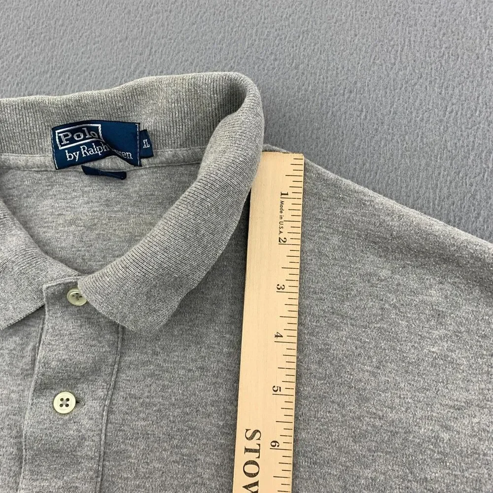 Polo Ralph Lauren Polo Shirt Mens XL Gray Blue Pony Short Sleeve